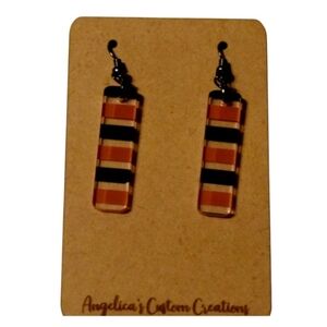 Candycorn Striped Acrylic Drop Earrings